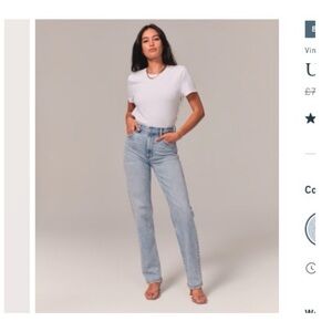 Abercrombie & Fitch Women's Light Blue Straight Leg Jeans